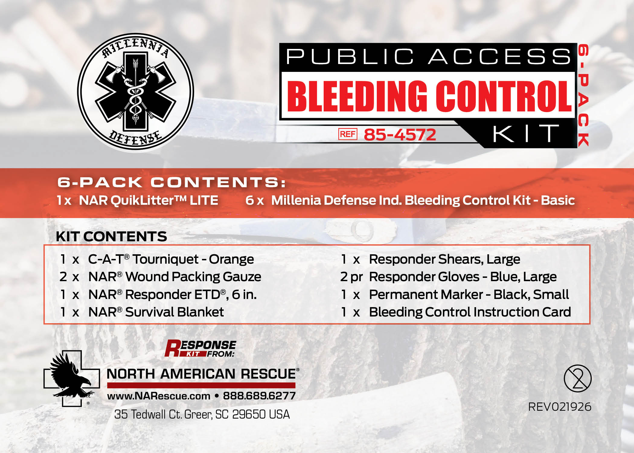 Millennia Defense Public Access Bleeding Control Kit (California AB 2260 Compliant)
