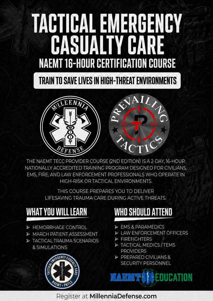 NAEMT Tactical Emergency Casualty Care (TECC) 2 Day Course